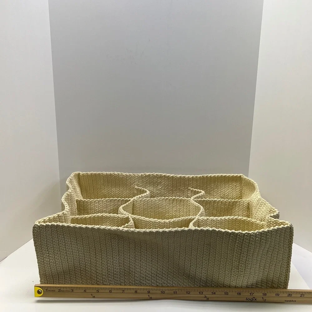 IKEA Komplement Drawer Organizer Cream Woven 9 Compartment Storage Basket